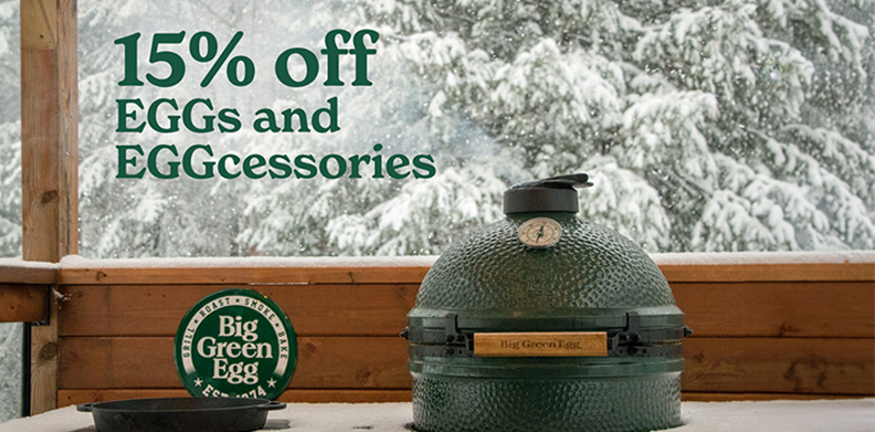 BIG GREEN EGG 15% OFF DISCOUNT